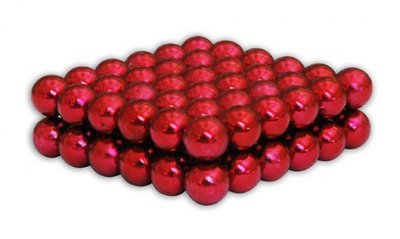 magnetiska kulor 5 mm<br>72 st  färg: röd